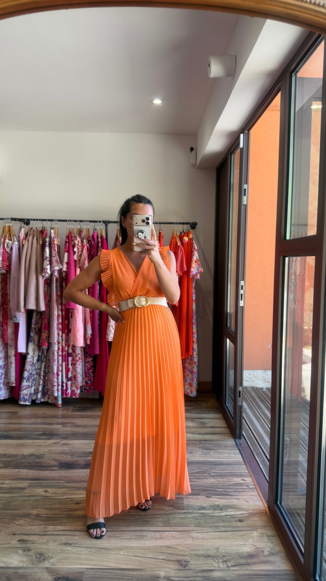 Robe longue Berenice orange