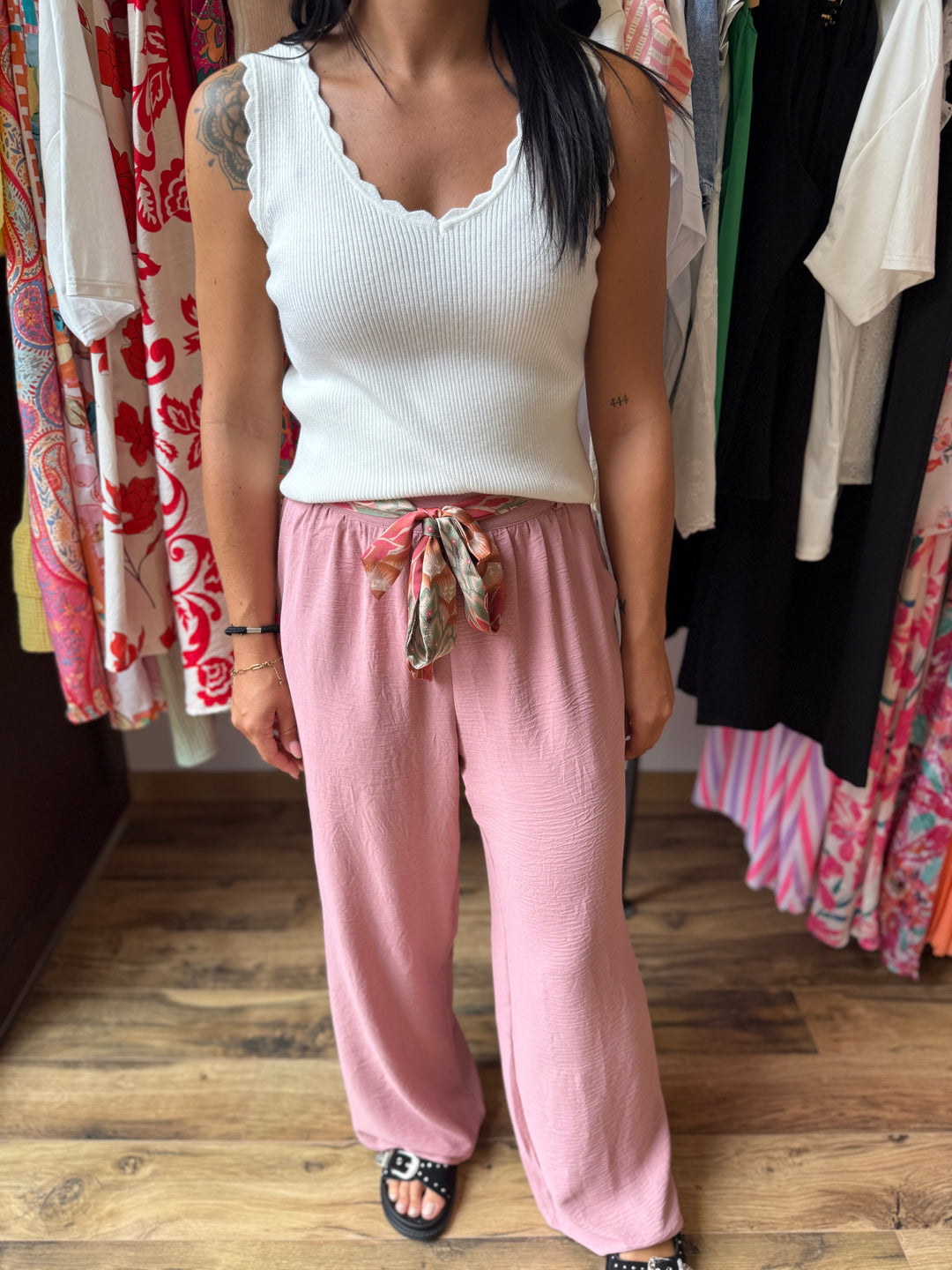 Pantalon Julie rose CURVY