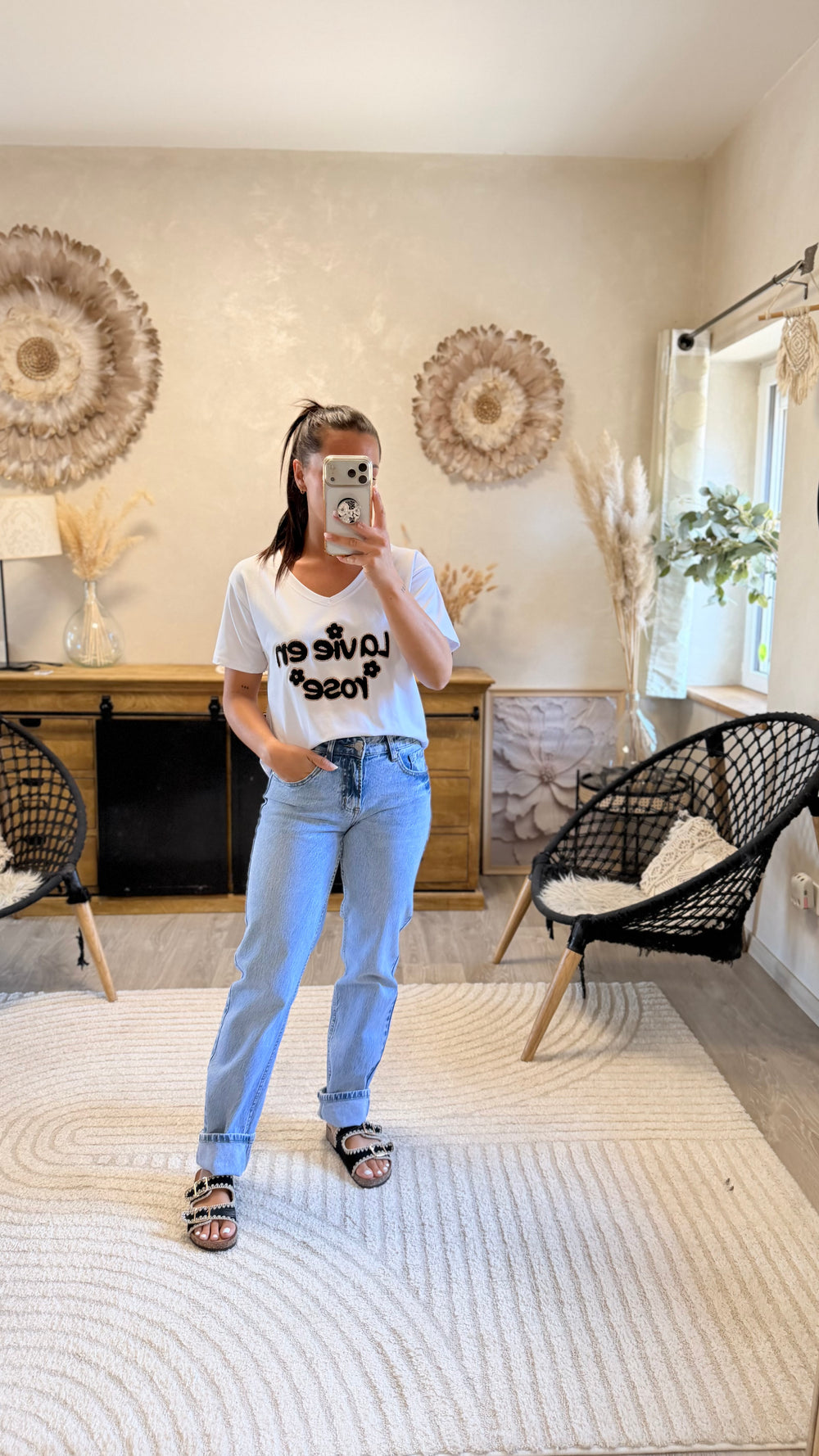 Teeshirt la vie en rose Noir