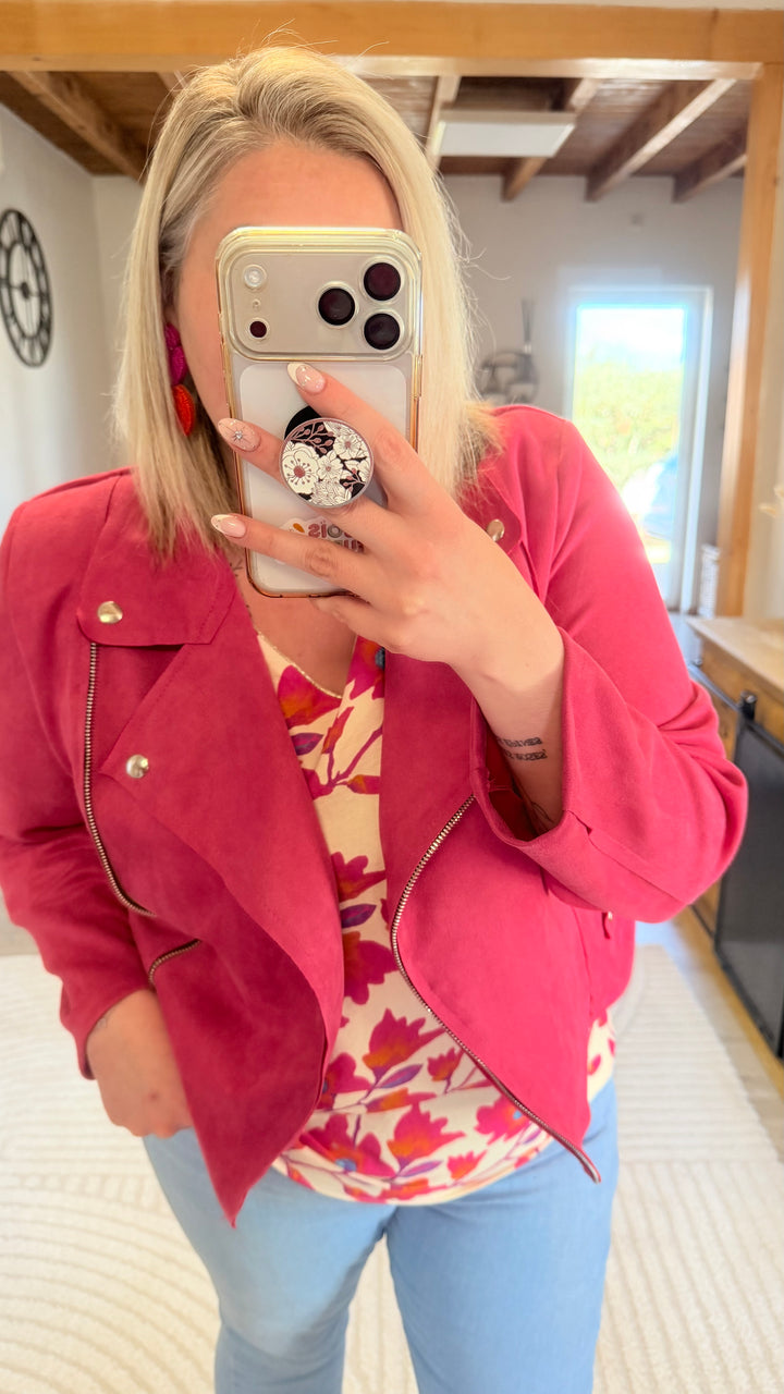 Suédine fushia CURVY