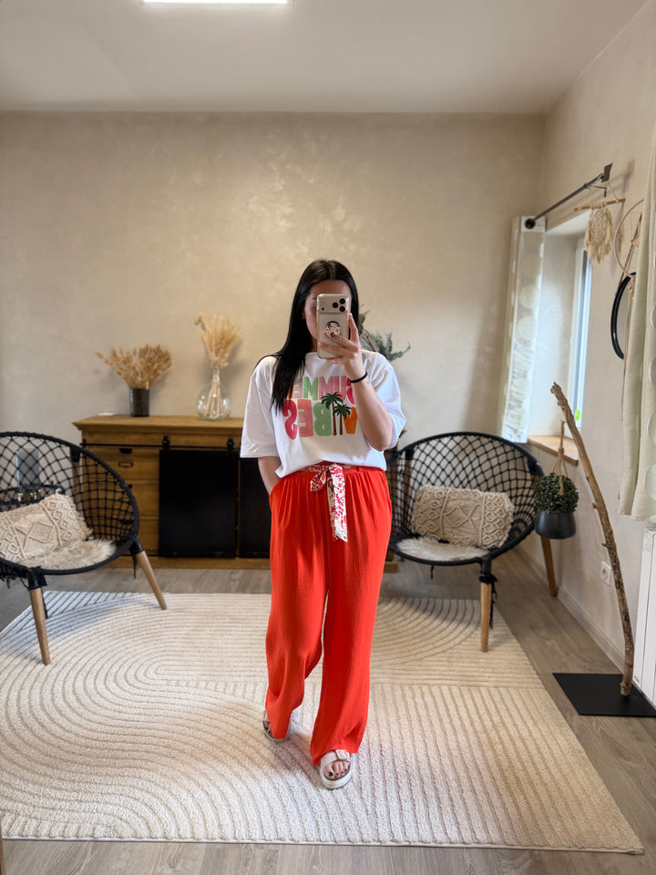 Pantalon Wilma Orange (PRÉCOMMANDE expédition autour du 5 mai)