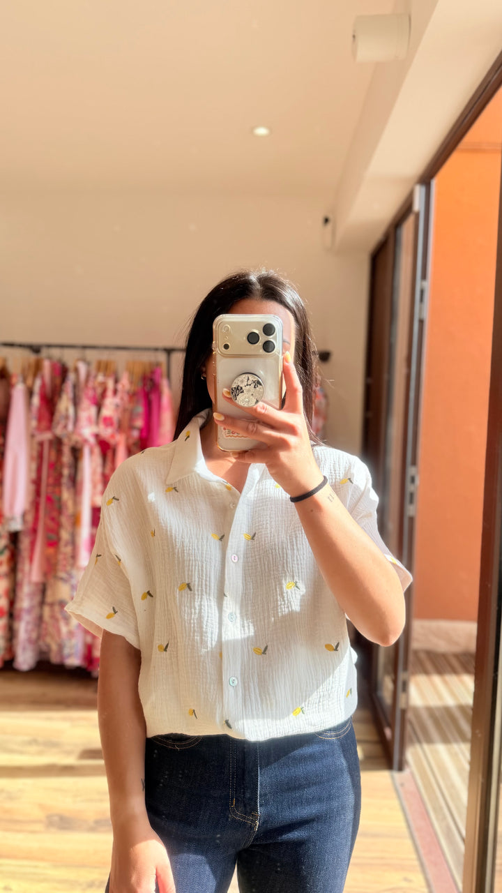 Chemise gaze citrons