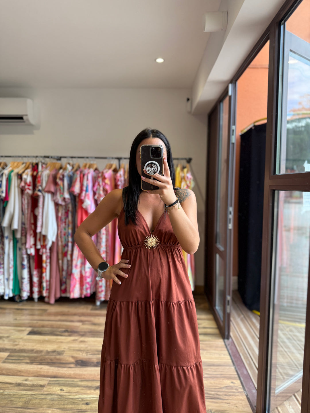 Robe longue Tristan terracotta