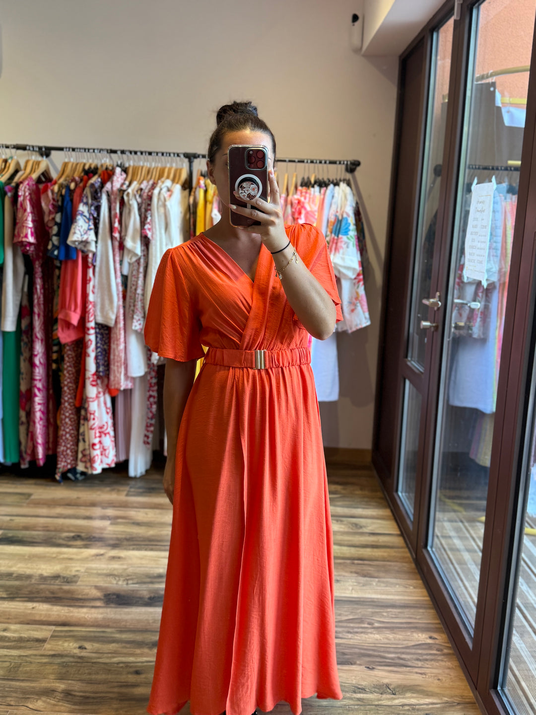 Robe longue Victor orange CURVY