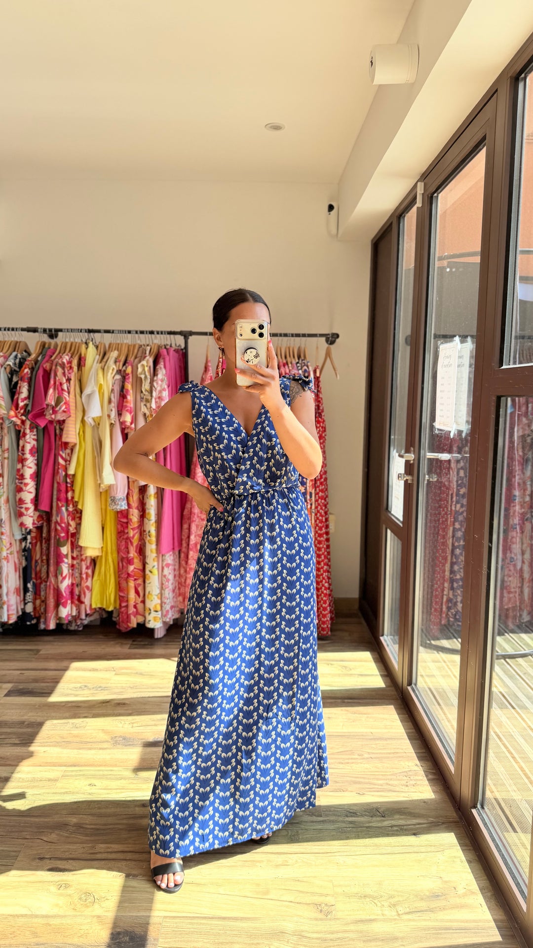 Robe longue Mahé CURVY bleu