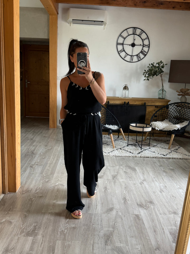 Pantalon en lin Molina noir