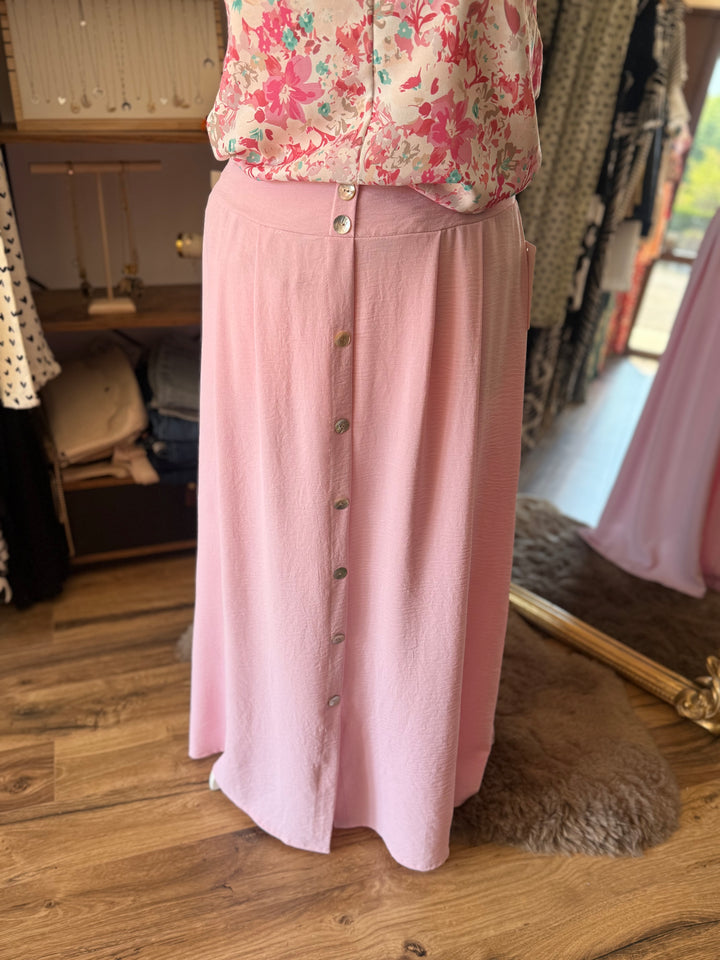 Jupe longue rose Curvy