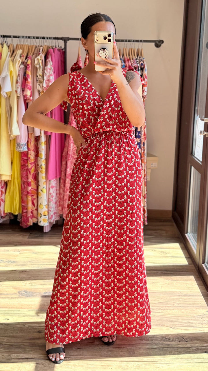 Robe longue Mahé CURVY rouge