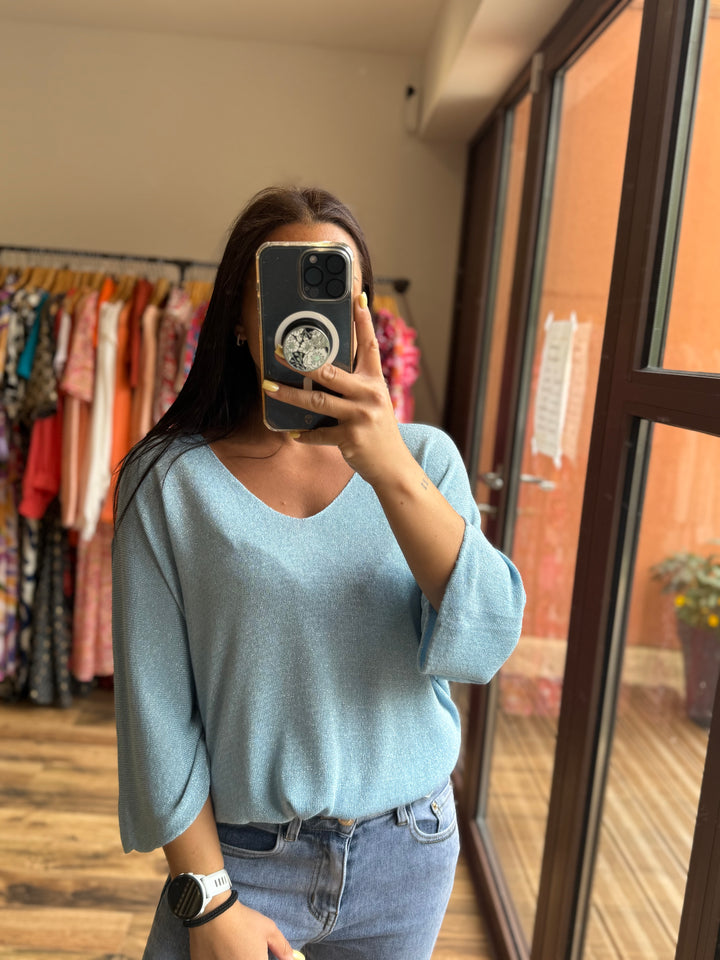 Top Janelle bleu ciel