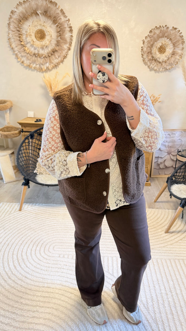 Gilet Charly chocolat CURVY
