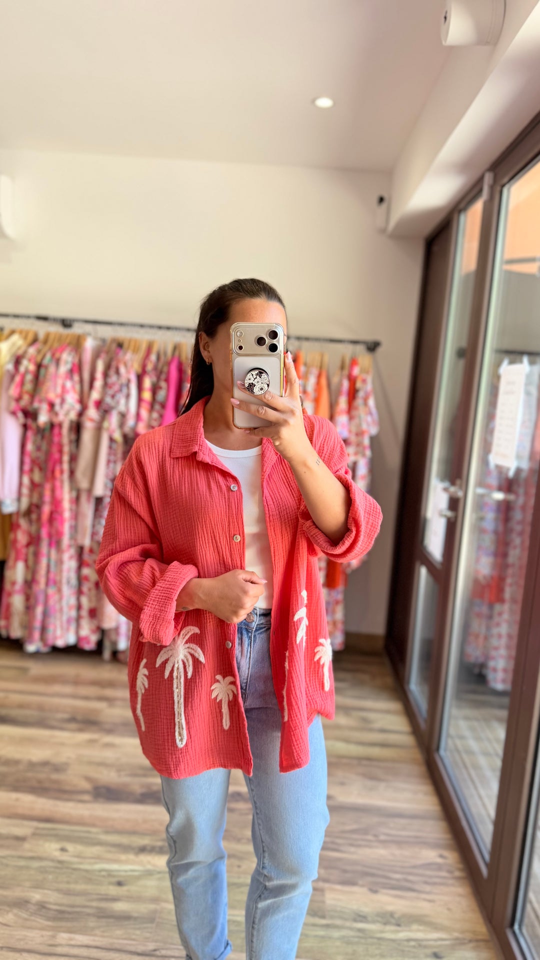 Chemise Palm Corail