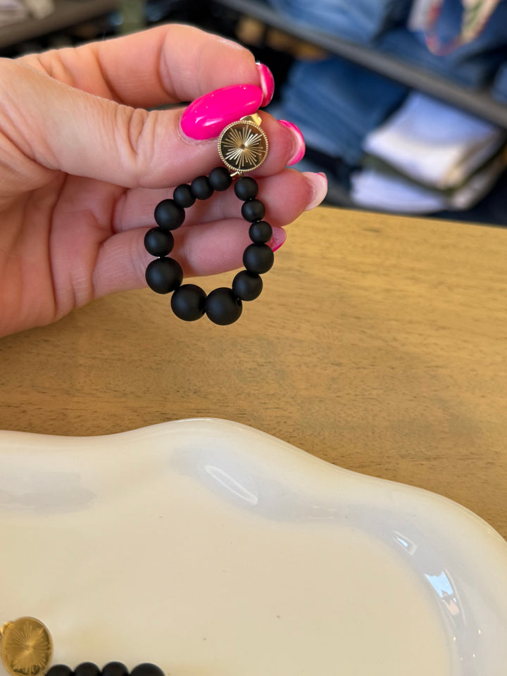 Boucles d’oreilles noir mat