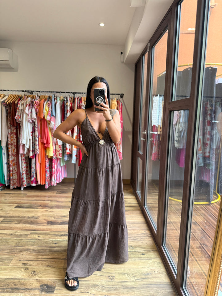 Robe longue graciella chocolat