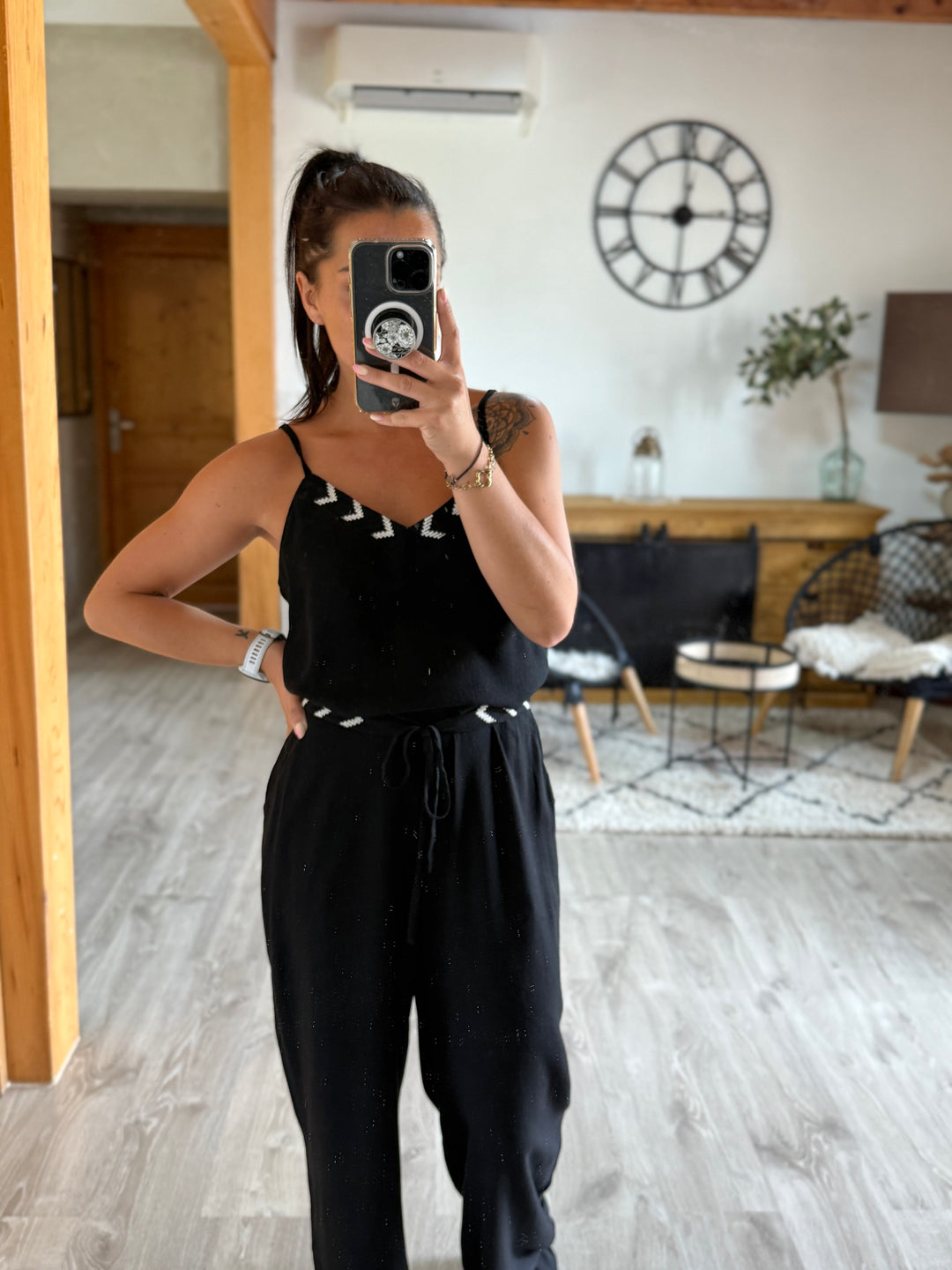 Pantalon en lin Molina noir