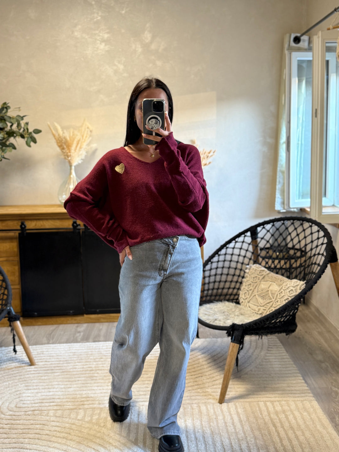 Pull Veronica bordeaux