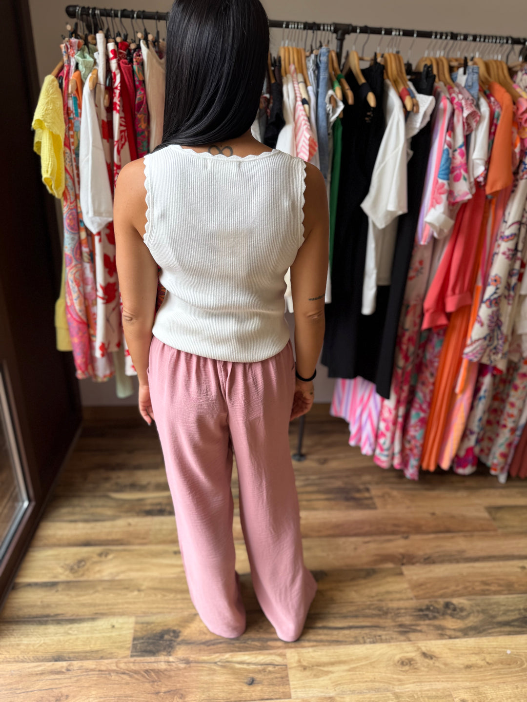 Pantalon Julie rose CURVY