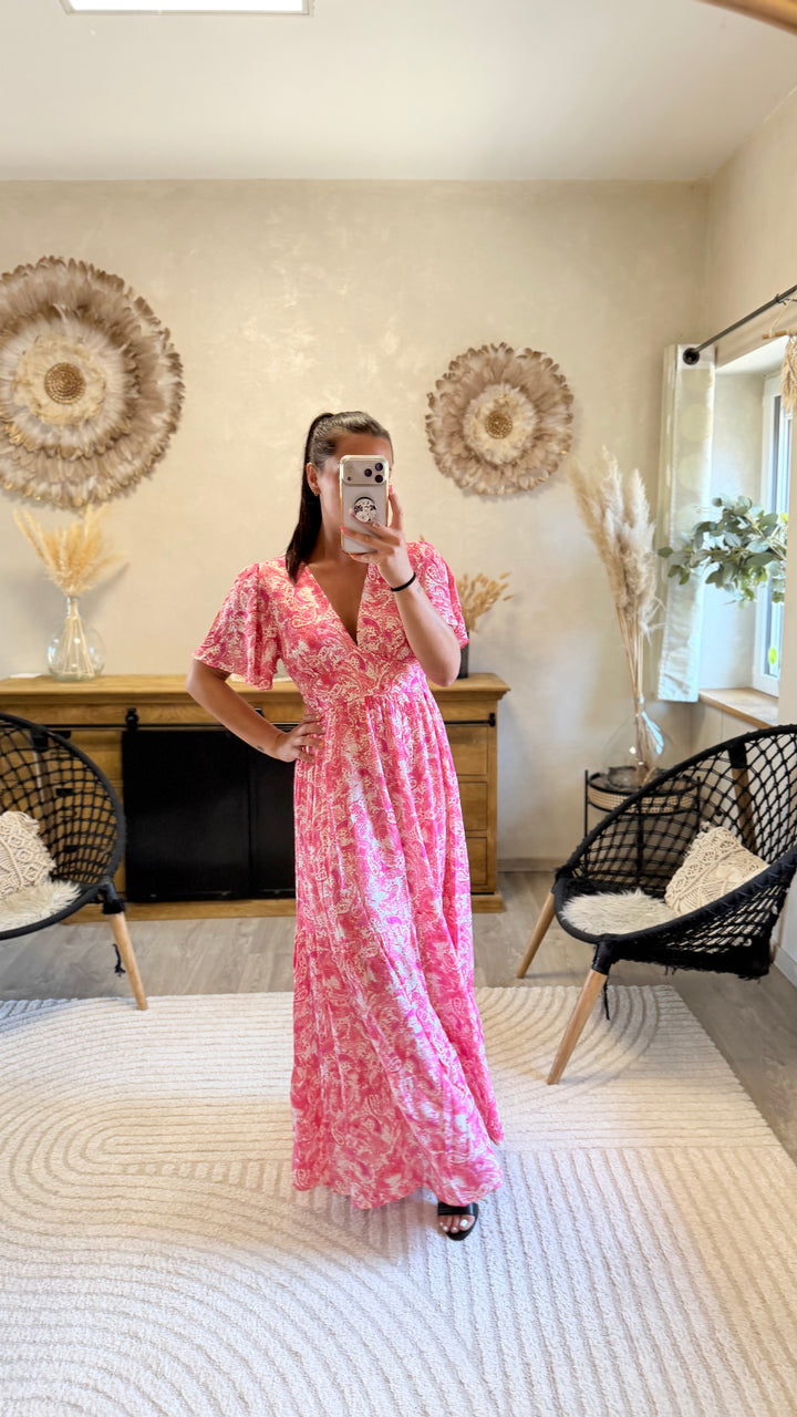 Robe longue Elodie rose