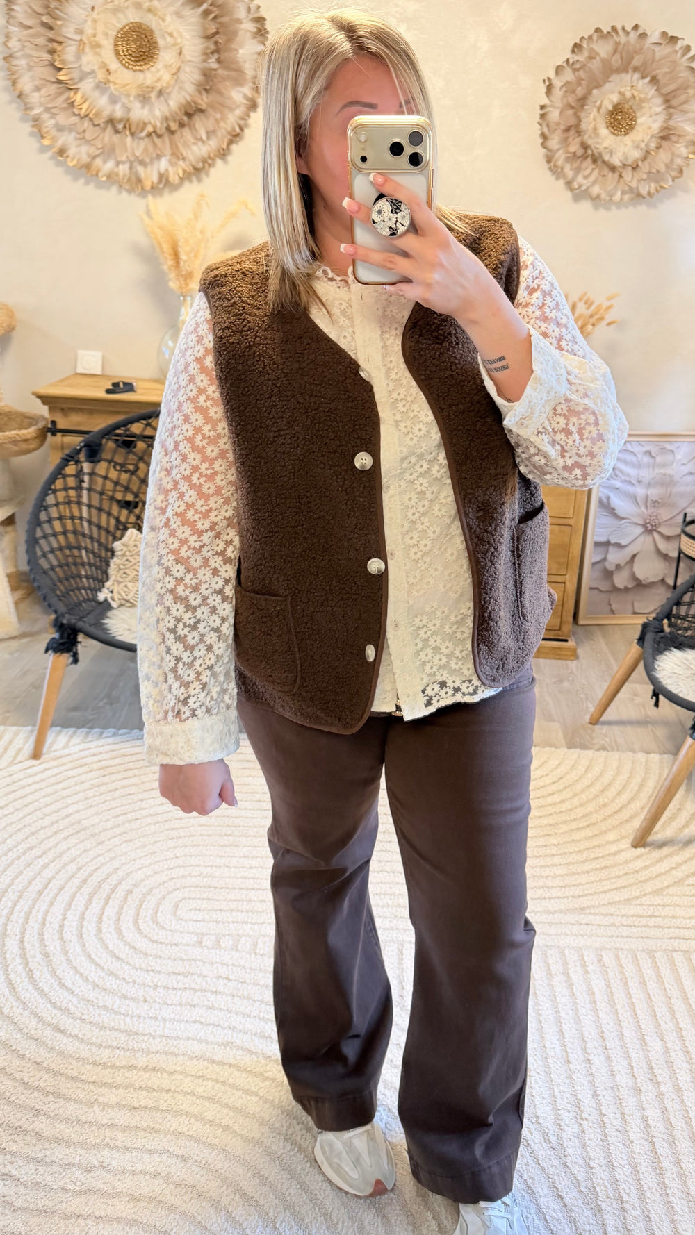 Gilet Charly chocolat CURVY