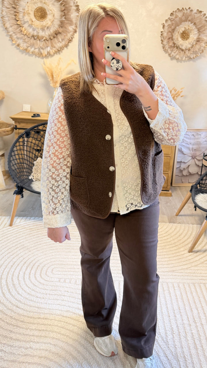 Gilet Charly chocolat CURVY