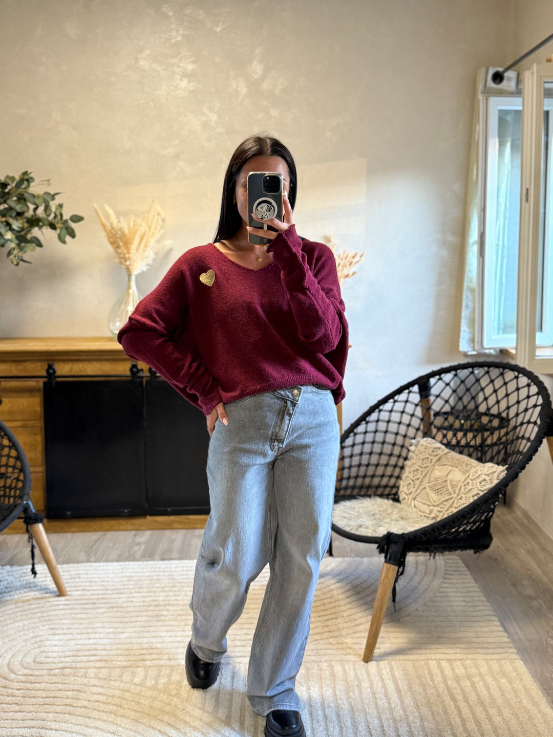 Pull Veronica bordeaux