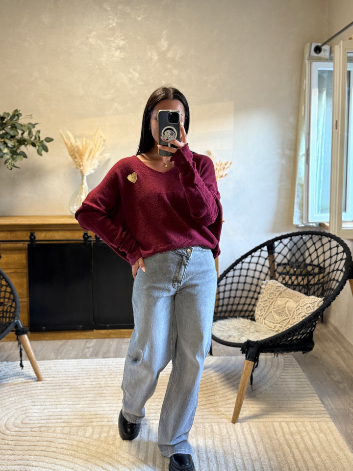 Pull Veronica bordeaux