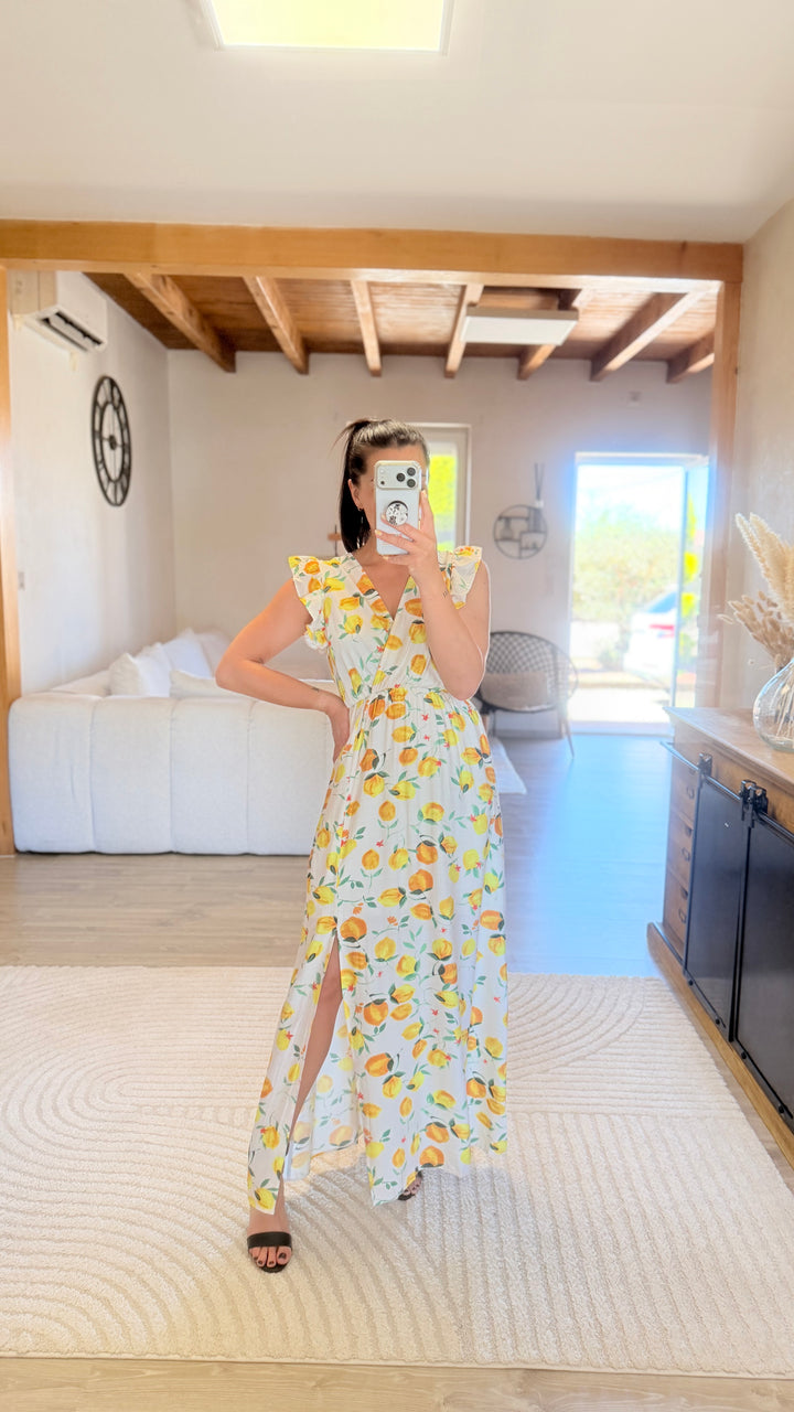 Robe longue citrons