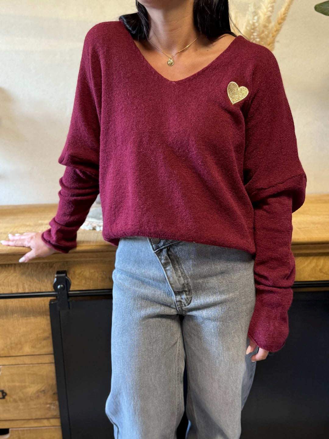 Pull Veronica bordeaux