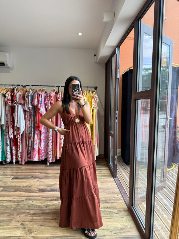 Robe longue Tristan terracotta