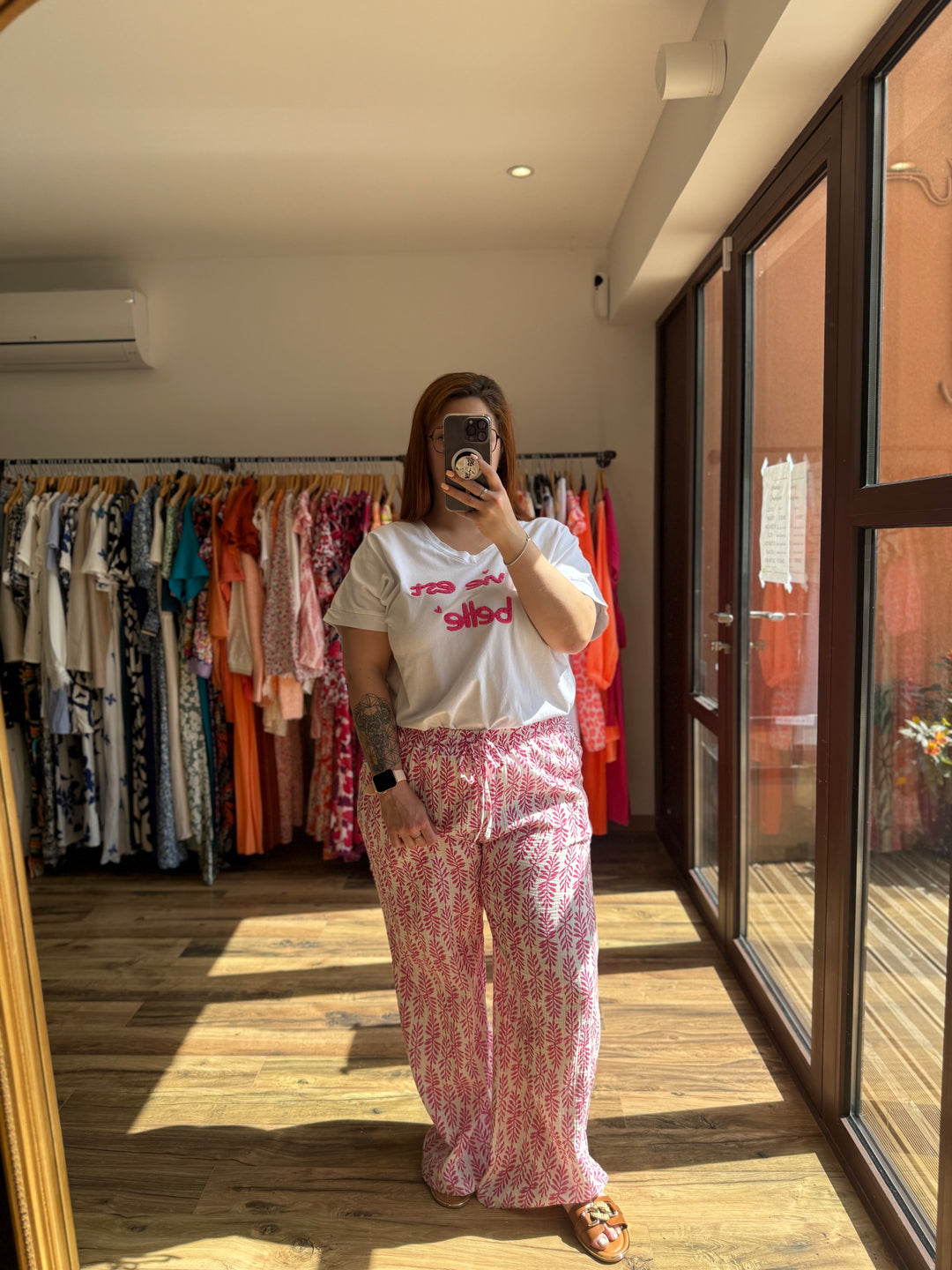 Teeshirt la vie est belle fuchsia CURVY