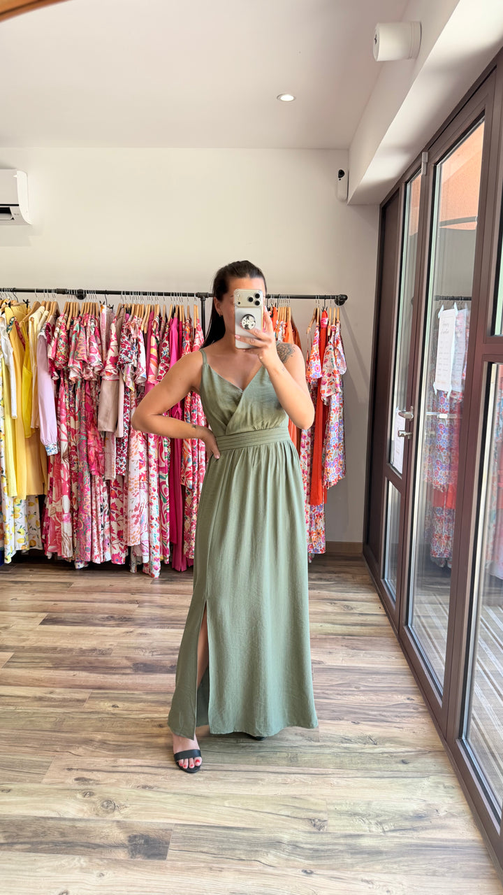 Robe longue Molly kaki