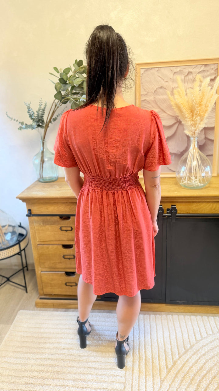 Robe Appo courte corail