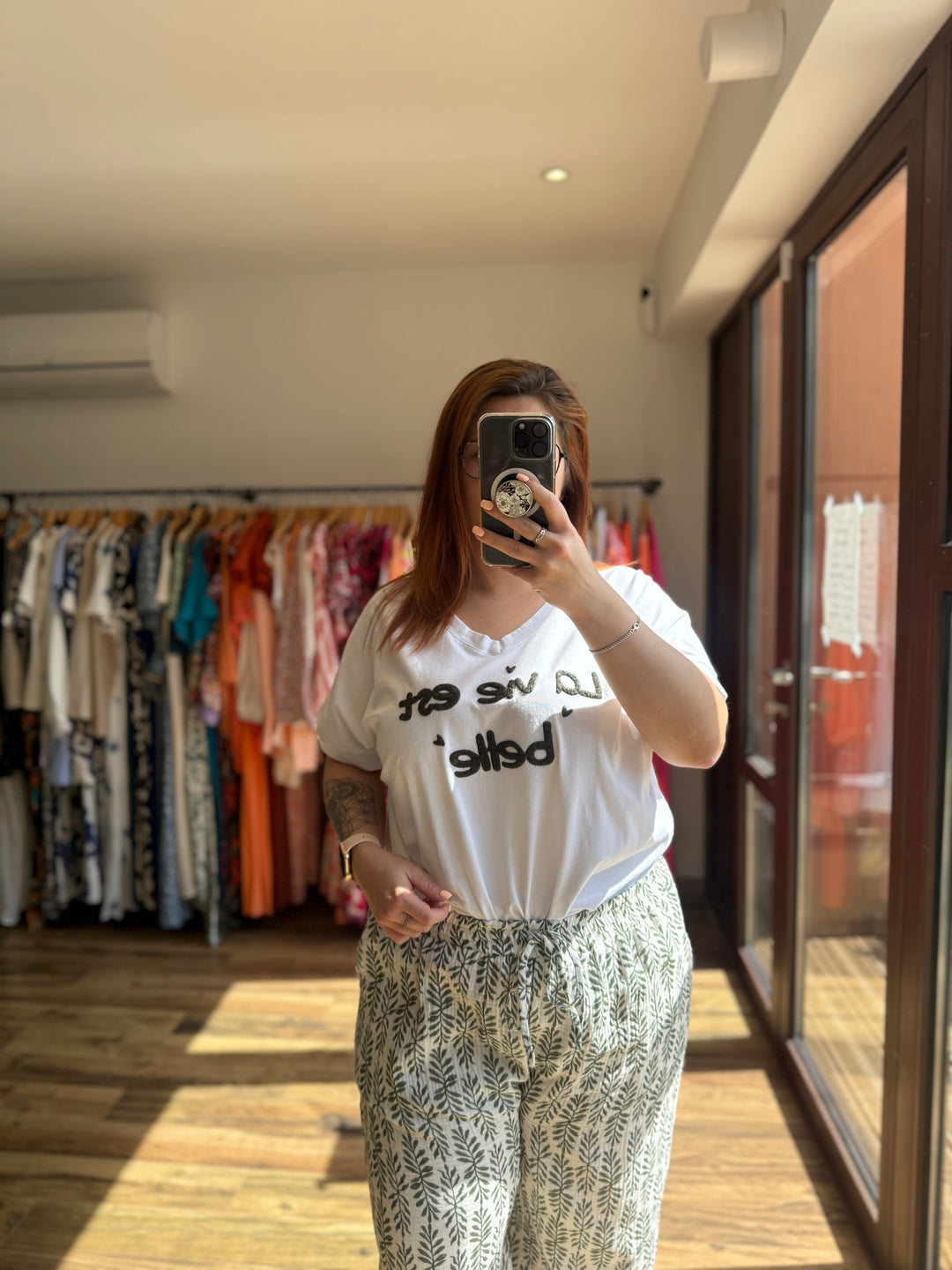 Teeshirt la vie est belle kaki CURVY