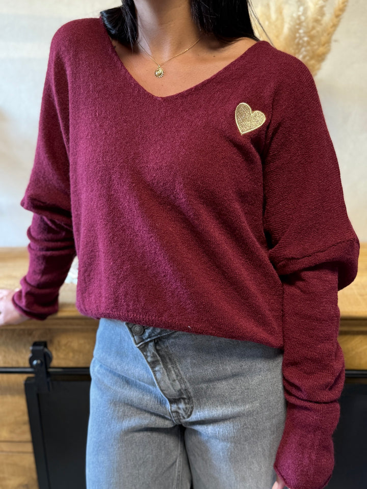 Pull Veronica bordeaux