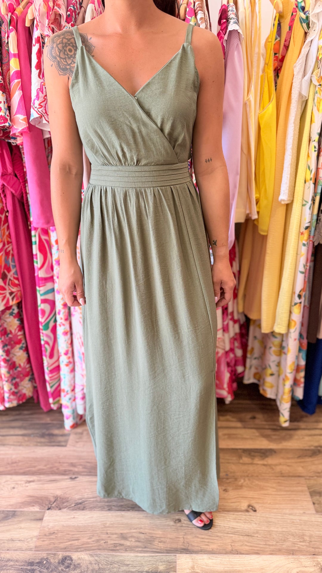Robe longue Molly kaki