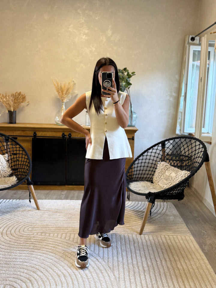 Pull sans manches Sady beige