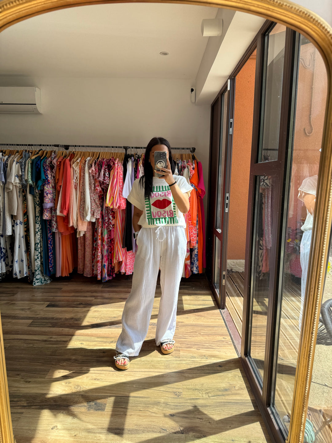 Pantalon gaze de coton blanc CURVY