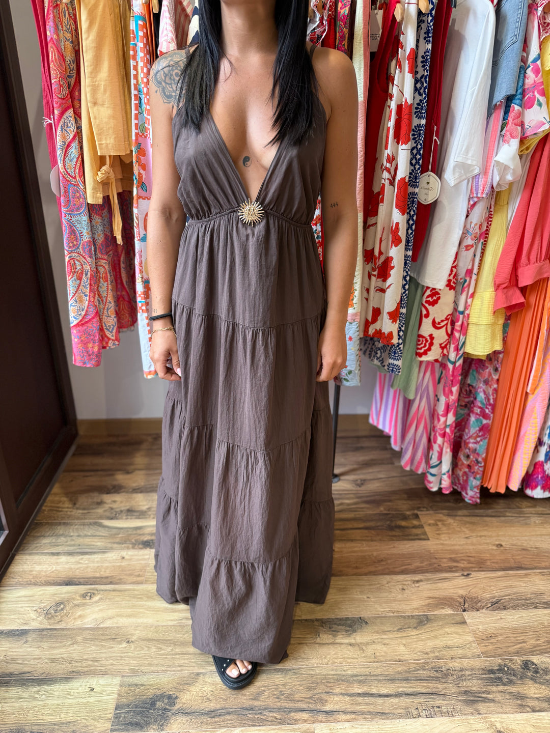 Robe longue graciella chocolat