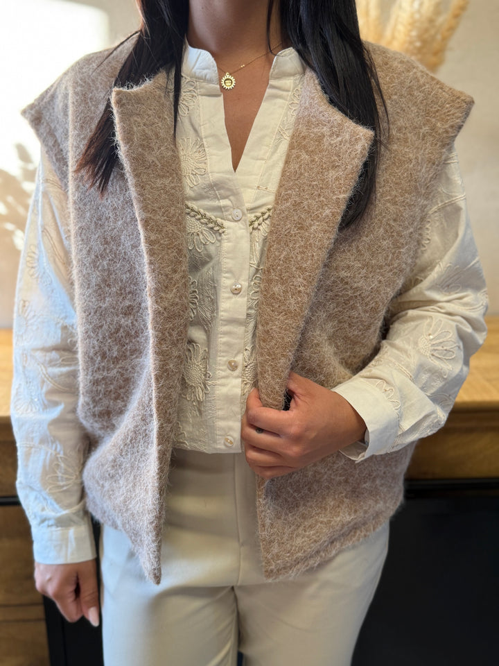 Gilet sans manches Gaston taupe