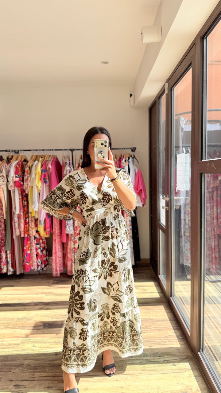 Robe longue Coline CURVY Kaki