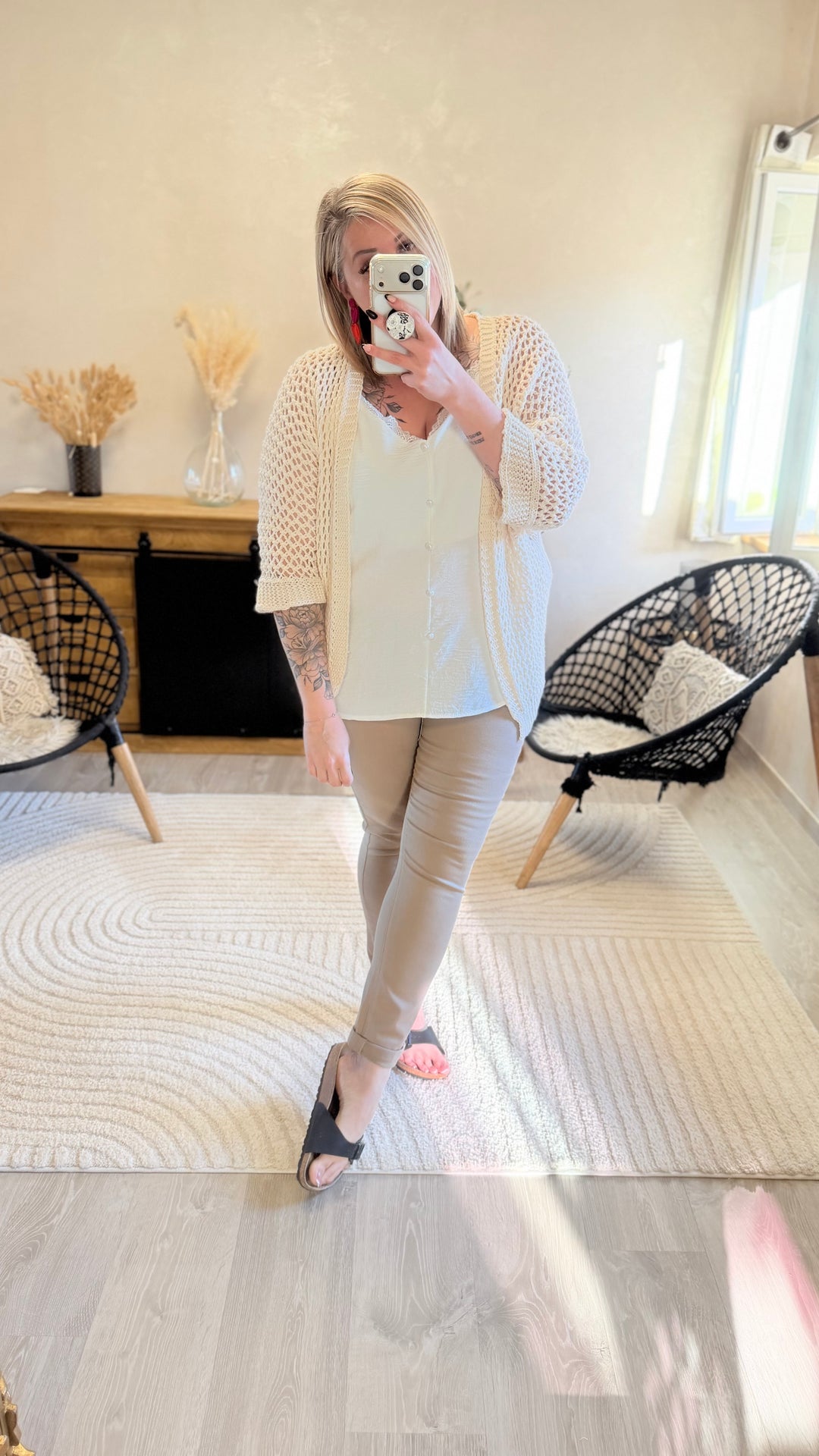 Jean Finda taupe CURVY