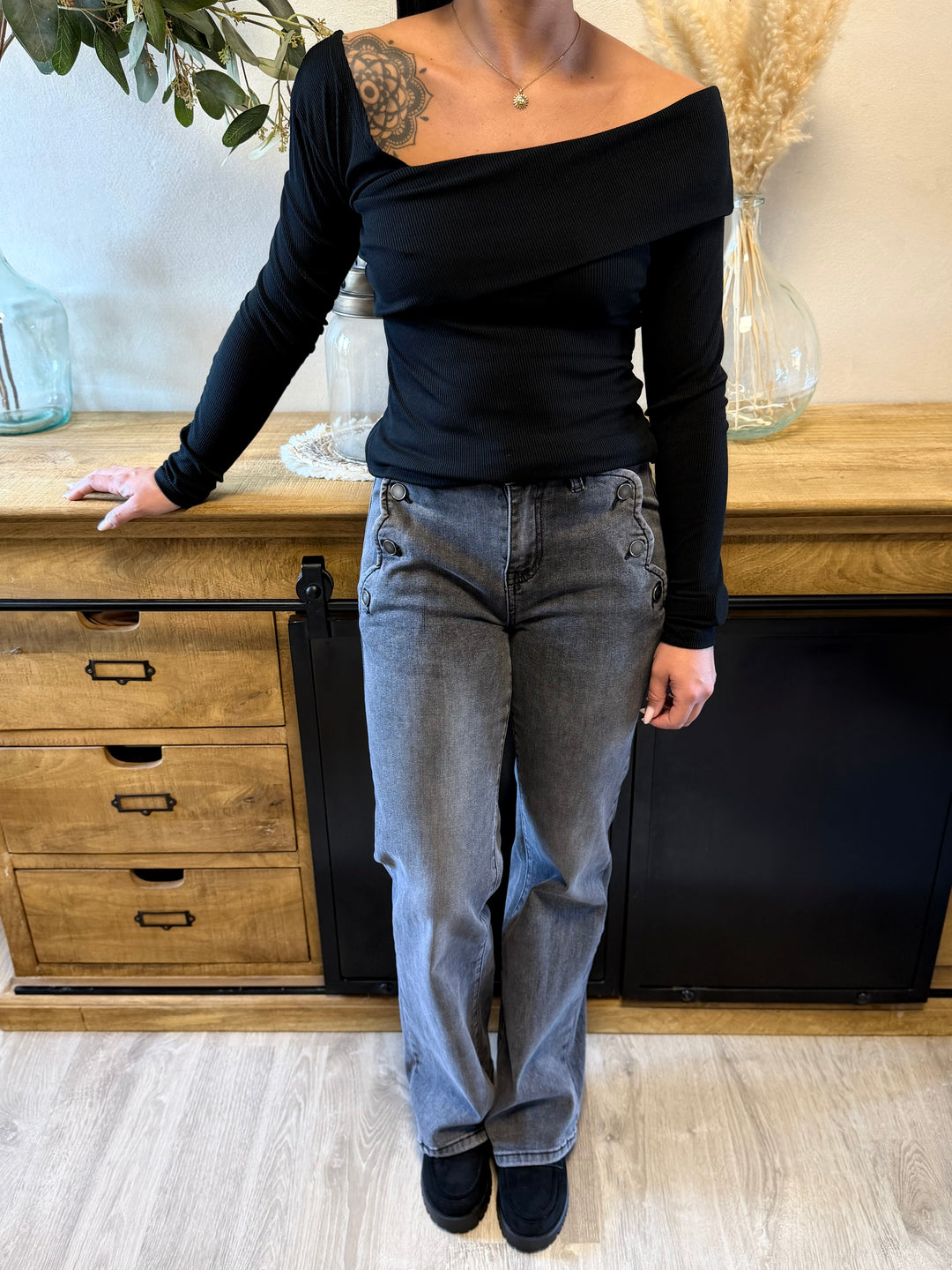 Jean flair Valentin gris