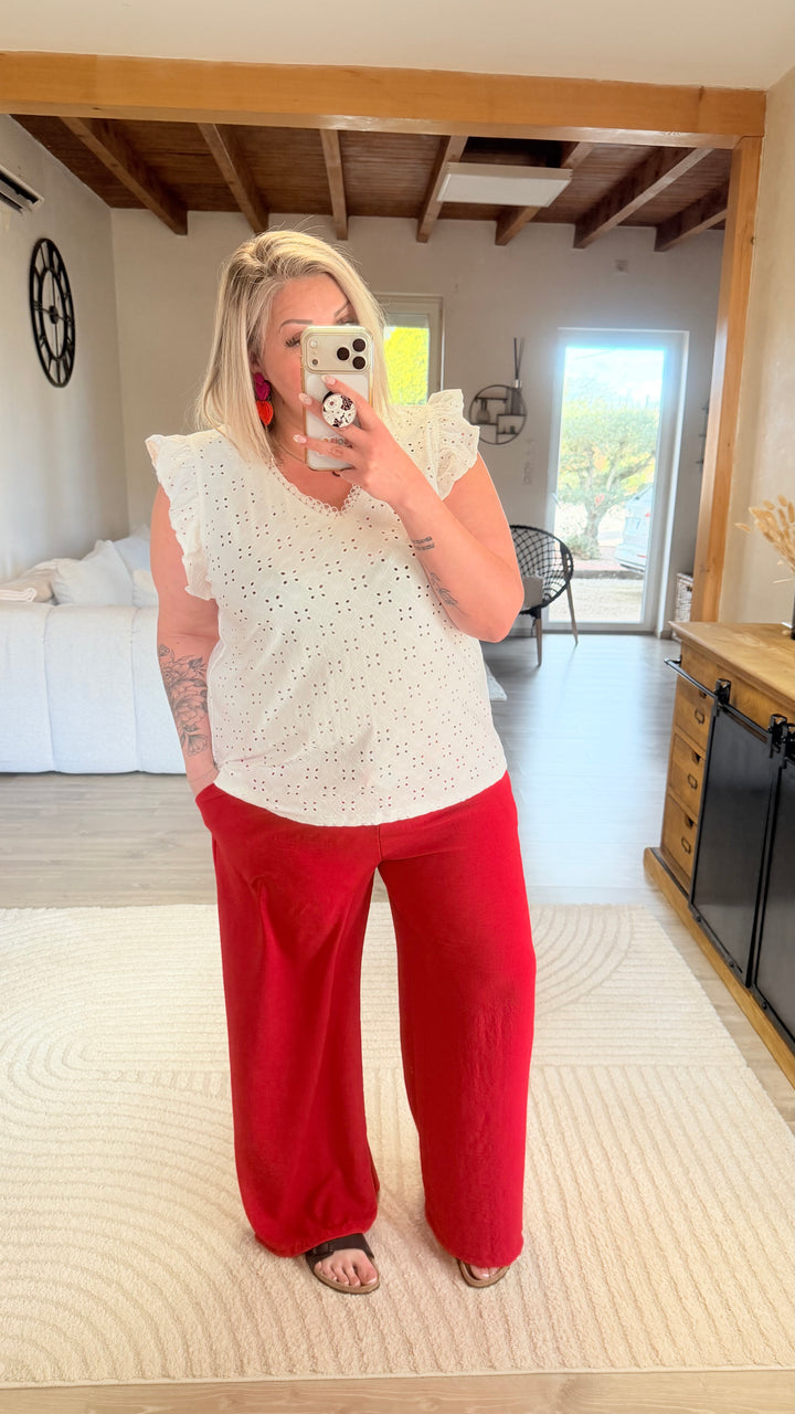 Pantalon Candice rouge CURVY