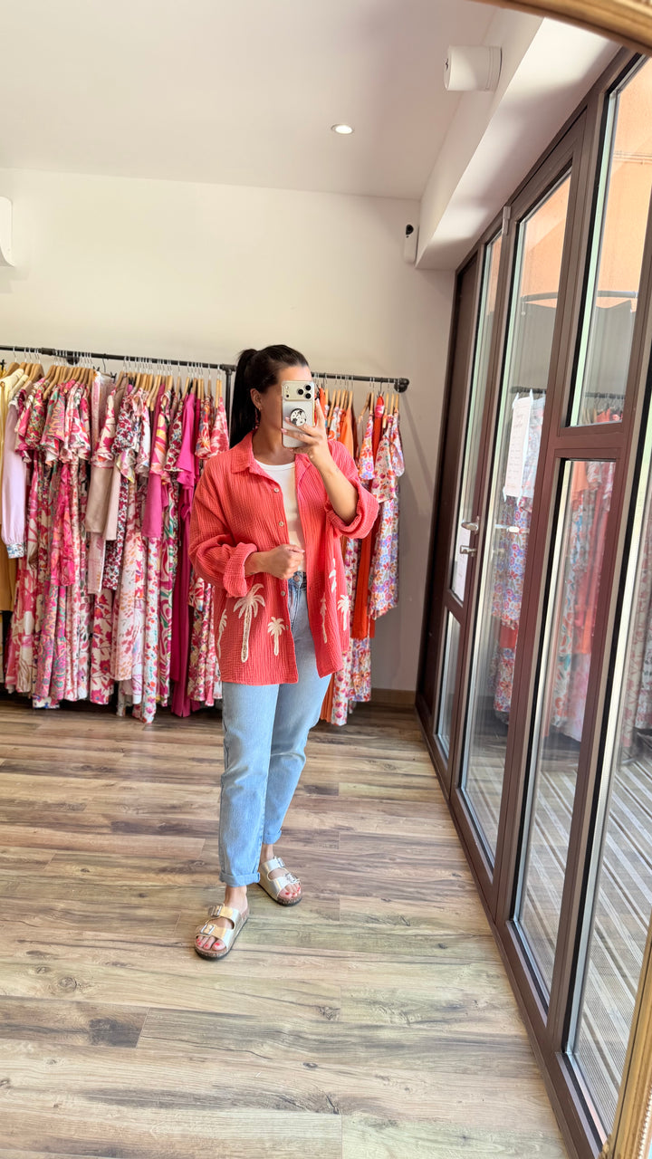 Chemise Palm Corail