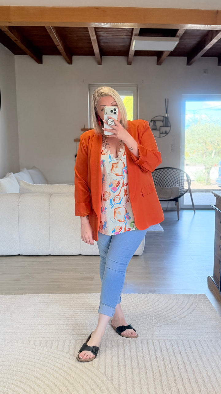 Blazer orange CURVY 42 au 46