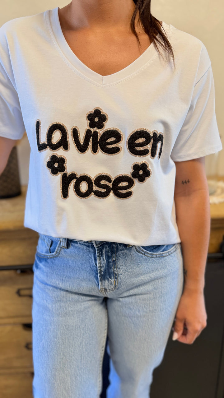 Teeshirt la vie en rose Noir