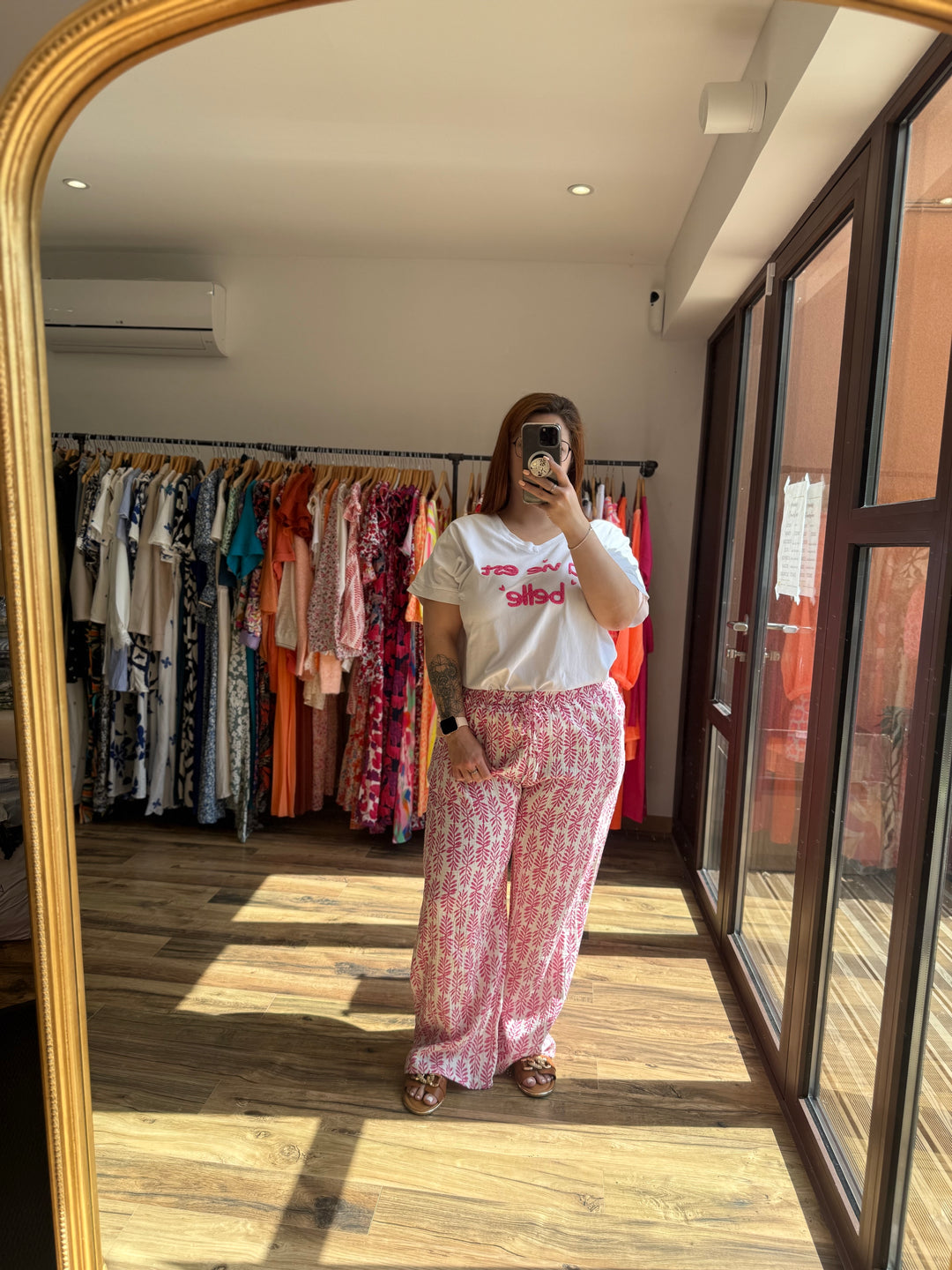 Teeshirt la vie est belle fuchsia CURVY