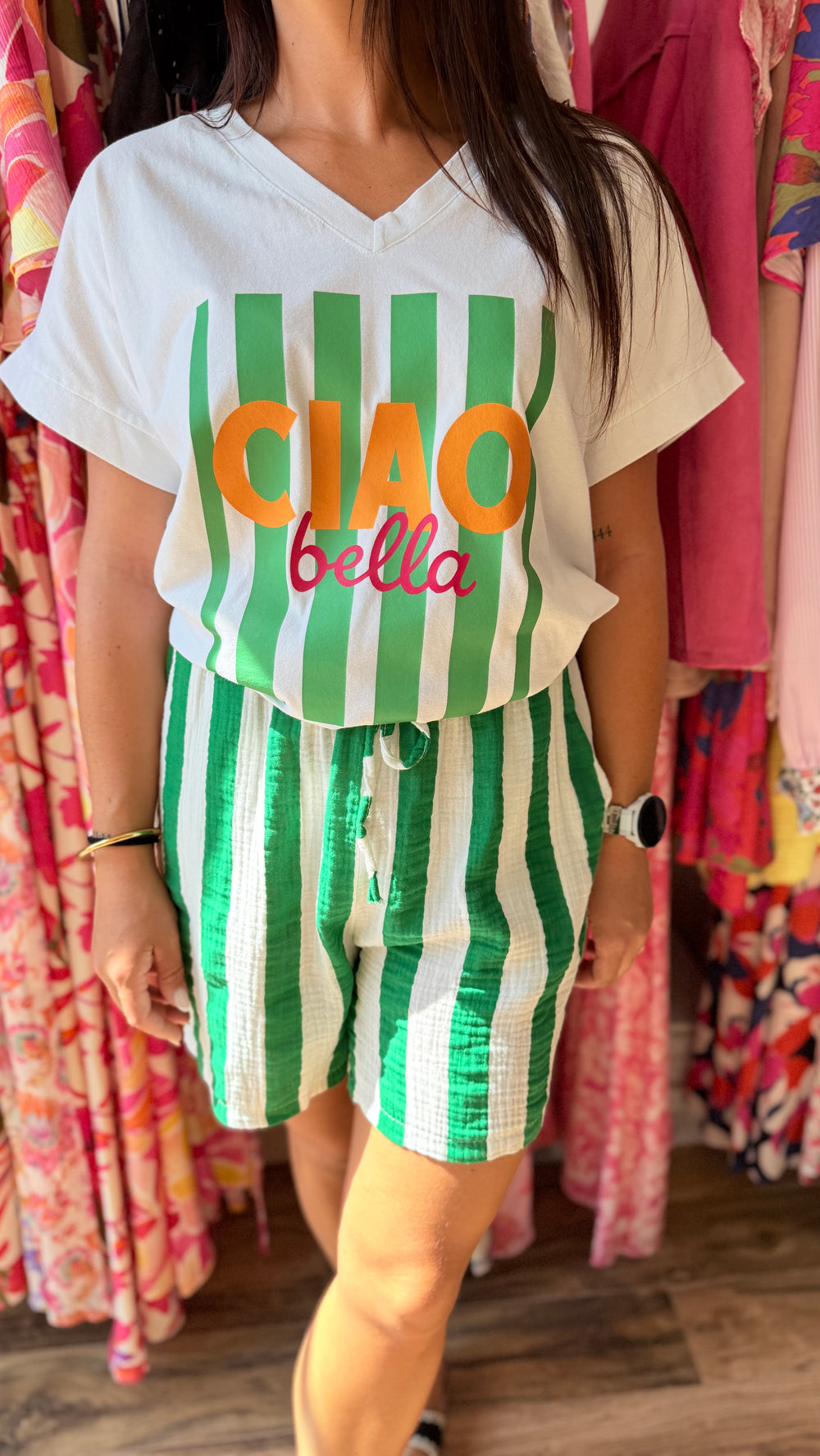 Teeshirt Ciao Bella vert CURVY
