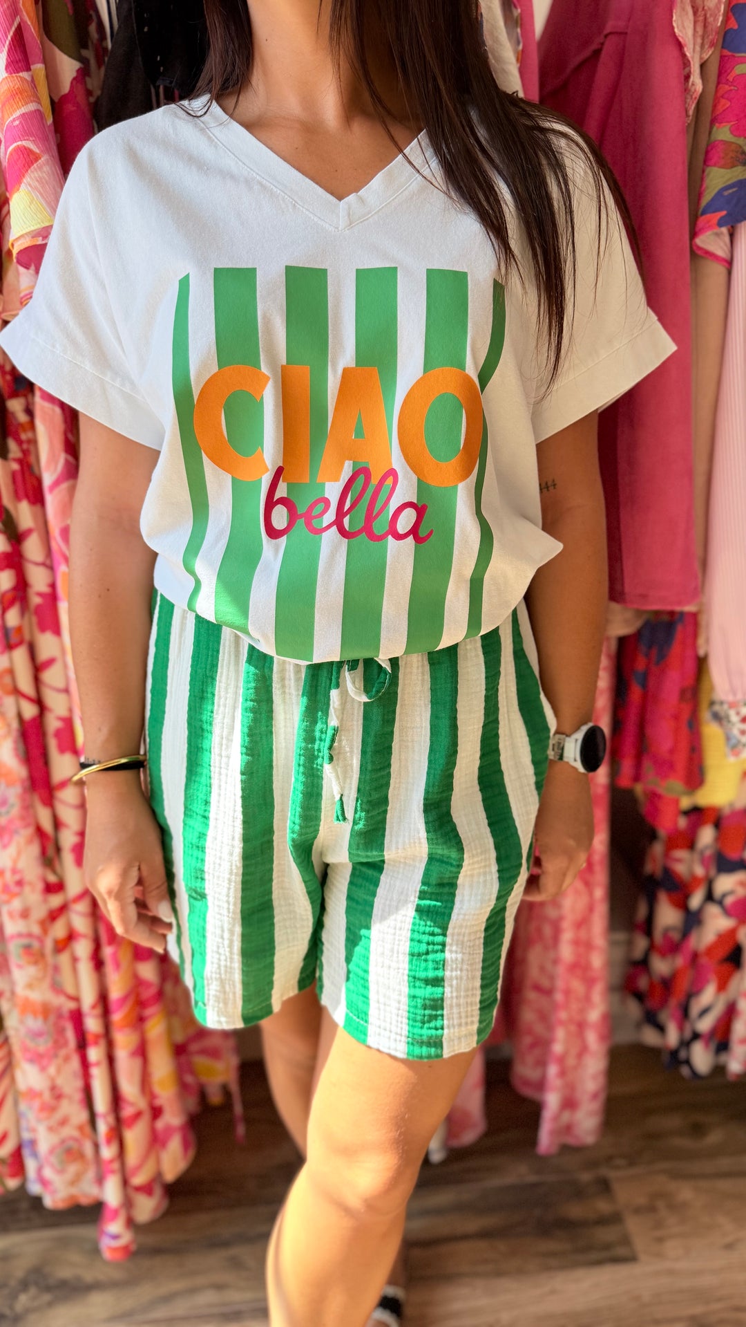 Teeshirt Ciao Bella vert CURVY