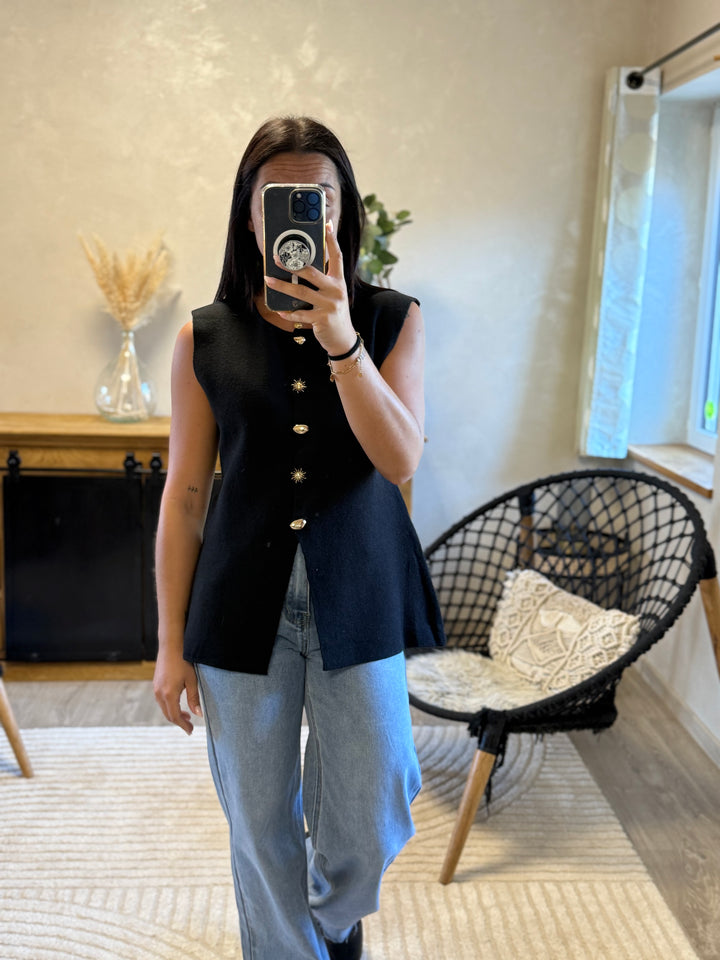 Pull sans manches Sady noir