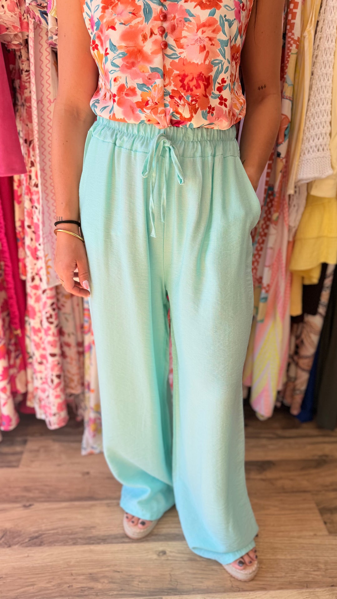 Pantalon Mopy turquoise/vert d’eau